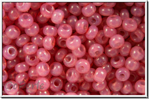 PR-11-02693, PRECIOSA Rocailles, 11/0, white, opal, solgel coral pink-3, 20g