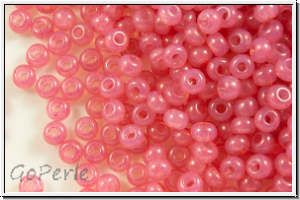 PR-11-02693, PRECIOSA Rocailles, 11/0, white, opal, solgel coral pink-3, 20g