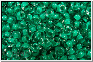 PR-11-08A58, PRECIOSA Rocailles, 11/0, crystal, trans., terra intensive sea green-ld., 20g