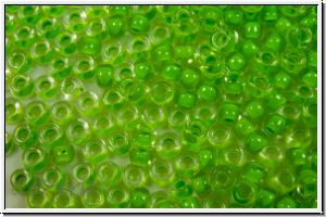 PR-11-08A54, PRECIOSA Rocailles, 11/0, crystal, trans., terra intensive lime green-ld., 20g