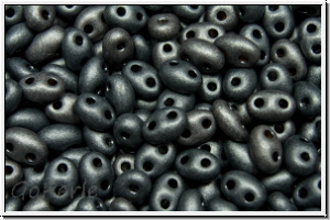 PRECIOSA TWIN Beads, black, op., grey pearl, matte, 10g