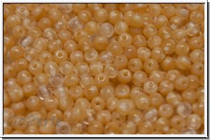 bhm. Glasperle, rund, 3mm, caramel, wolkig-opal, 50 Stk.