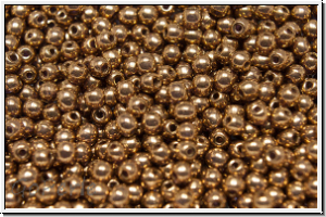 bhm. Glasperle, rund, 3mm, goldbronze, met., 50 Stk.