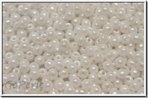 bhm. Glasperle, rund, 3mm, white, op., luster, 50 Stk.