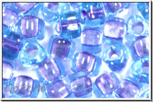 TR-05-1827, MIYUKI Triangles, 05/0, dk. aqua, trans., met. purple-ld., 10g