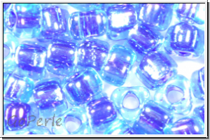 TR-05-1829, MIYUKI Triangles, 05/0, aqua, trans., violet-ld., AB, 10g