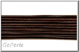 Lederband, 1,3mm, rund, dark brown, Ziege, Lnge 1 m