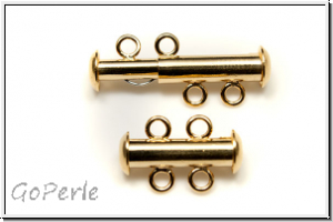 Schiebeschliee, 2 strngig, 17x11mm, goldfb., Metall, 1 Stk.