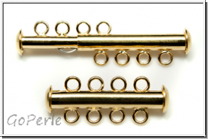 Schiebeschliee, 4 strngig, 27x11mm, goldfb., Metall, 1 Stk.