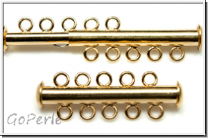 Schiebeschliee, 5 strngig, 31x11mm, goldfb., Metall, 1 Stk.