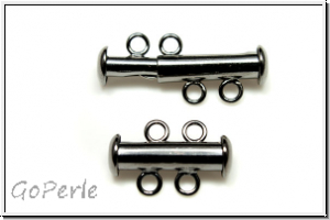 Schiebeschliee, 2 strngig, 17x11mm, hematitefb., Metall, 1 Stk.