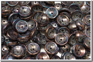 Piggy Beads, 4x8mm, black, op., vega luster, iris., 25 Stk.