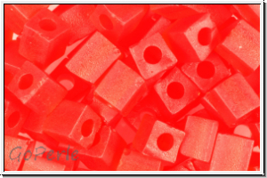 SB-04-0140f, MIYUKI Squares, 4mm, red, trans., matte, 15g