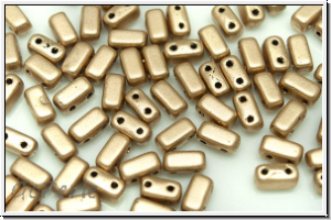 Brick CzechMates, 3x6mm, gold, met., satin, 25 Stk.