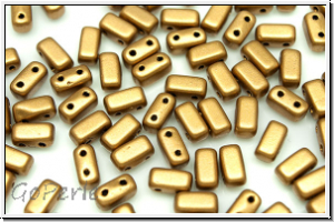 Brick CzechMates, 3x6mm, goldenrod, met., satin, 25 Stk.