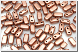 Brick CzechMates, 3x6mm, copper, met., satin, 25 Stk.