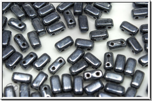 Brick CzechMates, 3x6mm, hematite, met., 25 Stk.