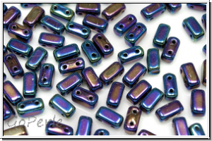 Brick CzechMates, 3x6mm, blue, met., iris., 25 Stk.