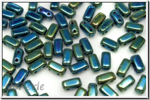 Brick CzechMates, 3x6mm, green, met., iris., 25 Stk.