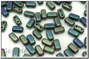 Brick CzechMates, 3x6mm, green, met., iris., matte, 25 Stk.