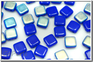 TILE-Beads, 6x6mm, cobalt, op., AB, 25 Stk.