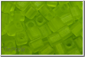 SB-04-0143f, MIYUKI Squares, 4mm, green, lime, trans., matte, 15g