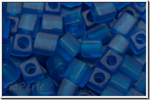 SB-04-0149f, MIYUKI Squares, 4mm, blue, capri, trans., matte, 15g