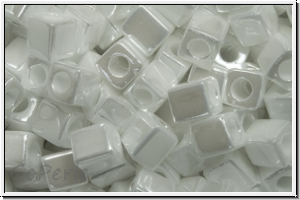 SB-04-0420, MIYUKI Squares, 4mm, white, ceylon, 15g