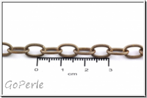 Gliederkette, Ankerkette, geriffelt, VINTAJ, 9,5x6,5mm, antikmessingfb., Messing, Preis/10cm