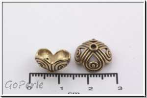 Perlenkappe, Bronze, Balistil, quadrat., ca. 12,5  mm