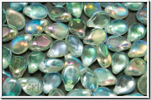 Pip-Beads, 5x7mm, crystal, trans., green AB, 50 Stk.