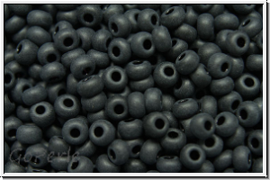 bhm. Rocailles, 10/0, black, op., matte, 10g