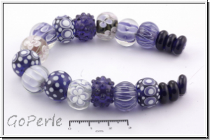 Knstlerperlen, Set,  tanzanite, 20 Stk.