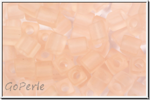 SB-04-0155f, MIYUKI Squares, 4mm, tearose, lt., trans., matte, 15g