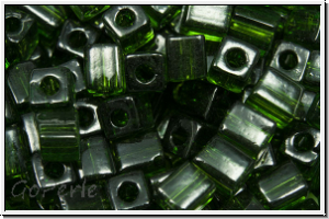 SB-04-0158, MIYUKI Squares, 4mm, olivine, trans., 15g