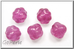 bhm. Glasperle, Kreisel, 9mm, pink, opal, meliert, 1 Stk.