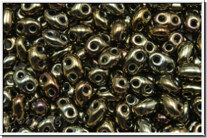 PRECIOSA TWIN Beads, brown, met., iris., 10g