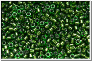 DB0182, MIYUKI Delica, 11/0, olivine, trans., silver-ld., 5g