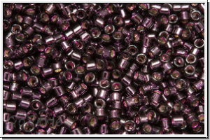 DB0611, MIYUKI Delica, 11/0, wine (dyed), trans., silver-ld., 5g