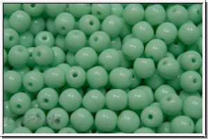 bhm. Glasperle, rund, 4mm, green, mint, op., 50 Stk.