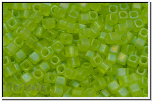 SBS-18-0143fr, MIYUKI Squares, 1,8mm, green, lime, trans., matte, AB, 5g