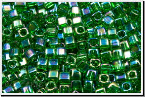 SBS-18-0179, MIYUKI Squares, 1,8mm, green, kelly, trans., AB, 5g