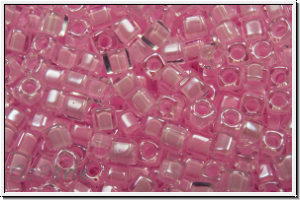 SBS-18-0207, MIYUKI Squares, 1,8mm, crystal, trans., pink-ld., 5g