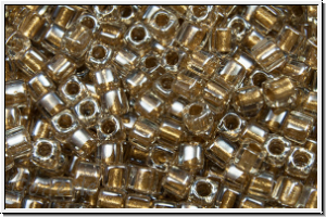 SBS-18-0234, MIYUKI Squares, 1,8mm, crystal, trans., spkl. met. gold-ld., 5g