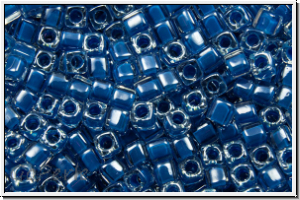 SBS-18-0238, MIYUKI Squares, 1,8mm, crystal, trans., royal blue-ld., 5g