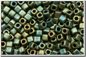 SBS-18-2008, MIYUKI Squares, 1,8mm, green, met., matte, iris., 5g