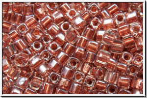 SBS-18-2601, MIYUKI Squares, 1,8mm, crystal, trans., spkl. antique rose-ld., 5g