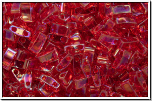 HTL-0254, MIYUKI Half Tila Beads, red, trans., AB, 5g