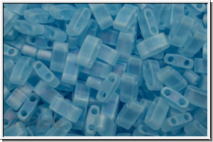 HTL-0148fr, MIYUKI Half Tila Beads, aqua, trans., matte, AB, 5g