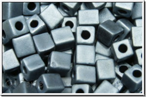 SB-04-2001, MIYUKI Squares, 4mm, hematite, met., matte, 15g